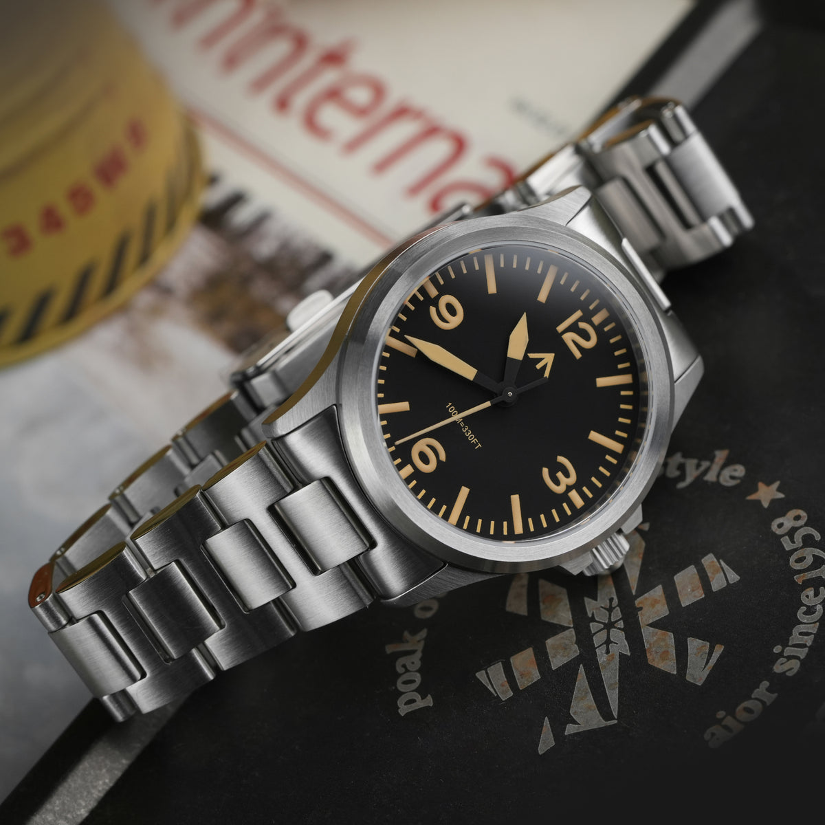 Militado 36mm Field Watch VH31 Sweeping Movt Men Watch ML18