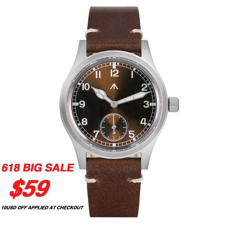 Reloj de campo de cuarzo Militado 36 mm D12 - Manecillas tipo catedral