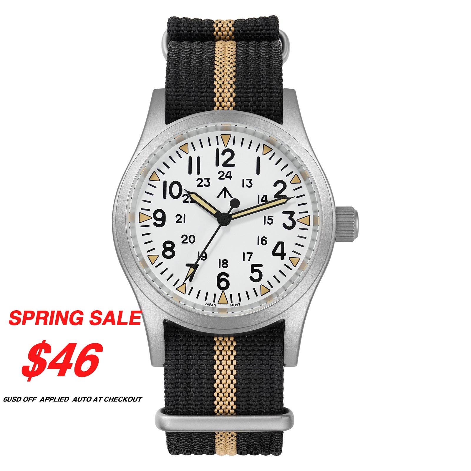 💥Spring Sale💥Militado VH31 Vintage Field Watch ML05 White Dial