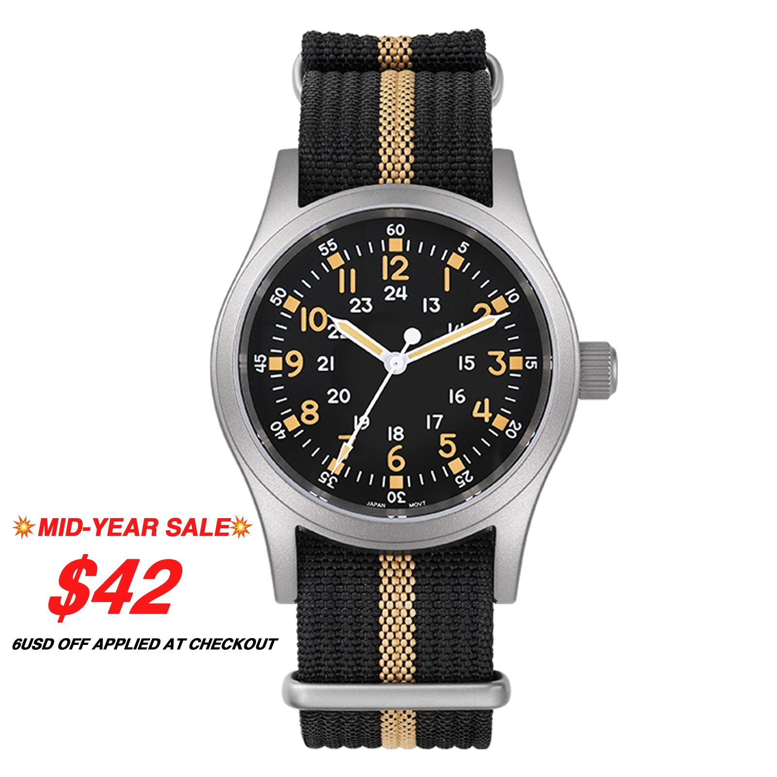 ★SuperOfertas ★Militado 38mm Reloj militar de campo con cristal de zafiro ML05