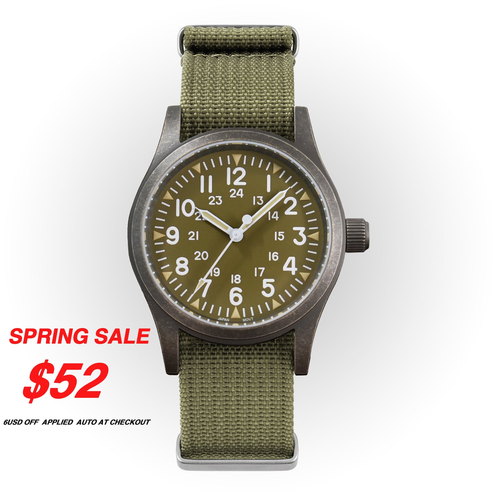 💥Spring Sale💥Militado 38mm PVD Bronze Watch Military Watch ML05