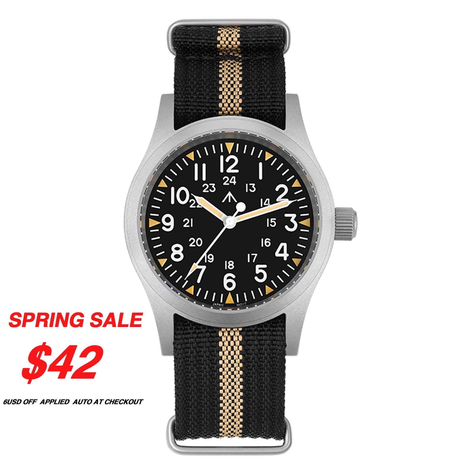 💥Spring Sale💥Militado 38mm Sapphire Crystal Field Military Watch ML05