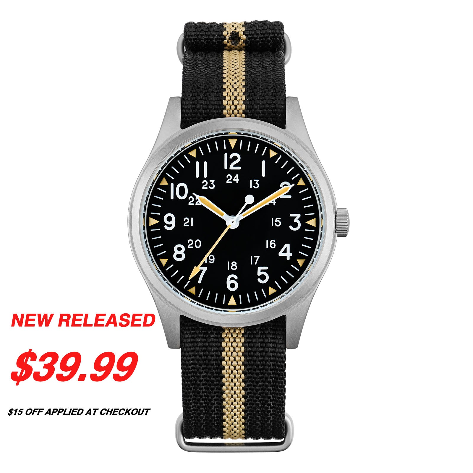 ★SuperOfertas ★Militado 36mm Reloj militar de campo color caqui