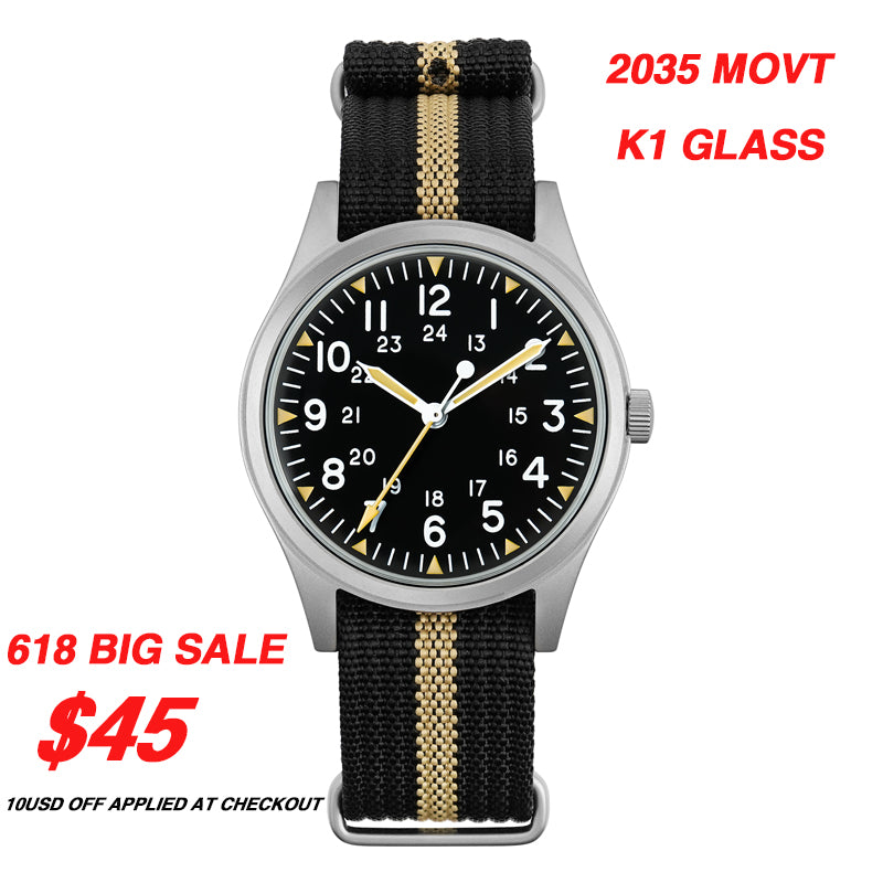 ★618 Big Sale★Militado 36mm Bubble Crystal Militady Watch Super 2035 Movt ML07C