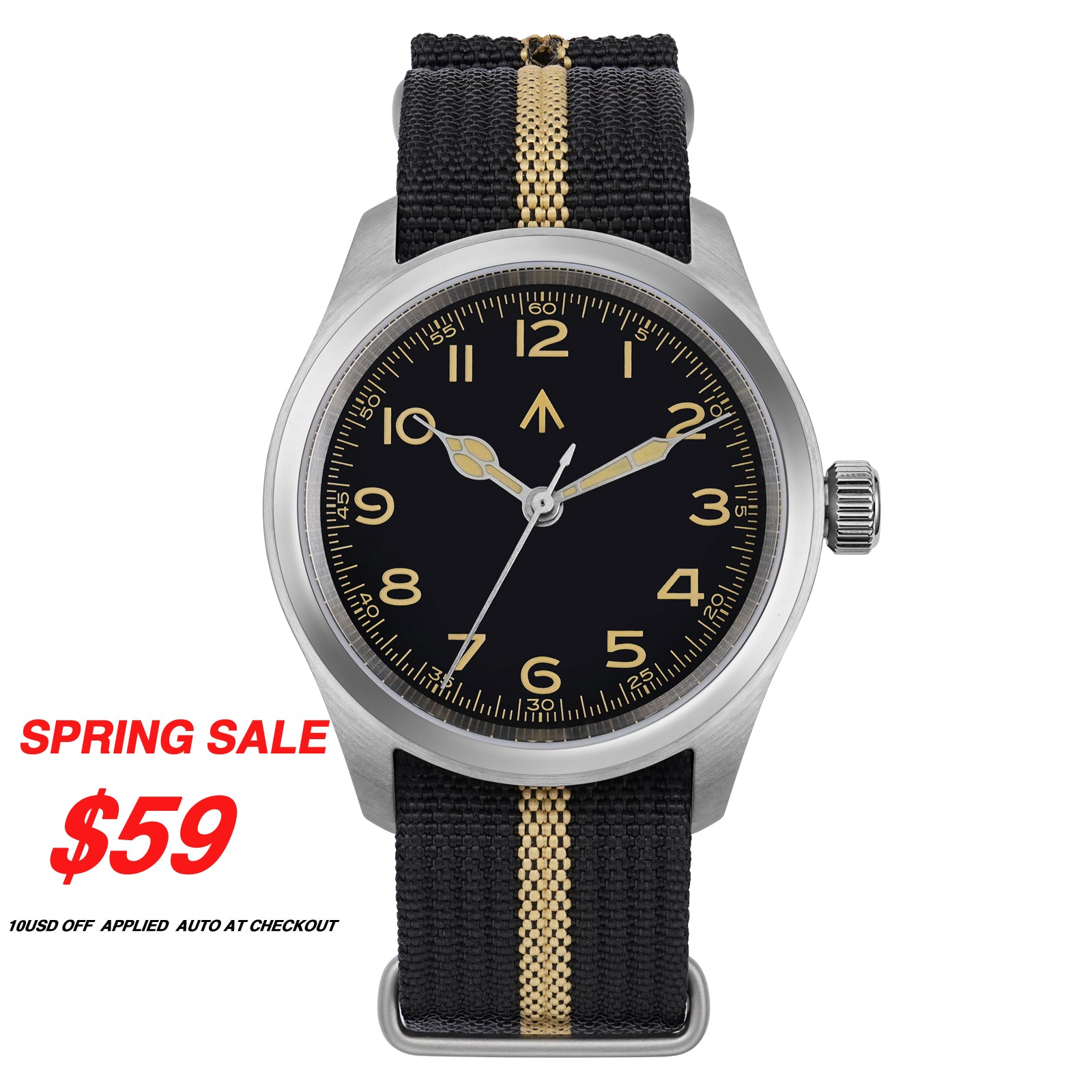 💥Spring Sale💥Militado 38mm Retro VH31 Military Watch ML08