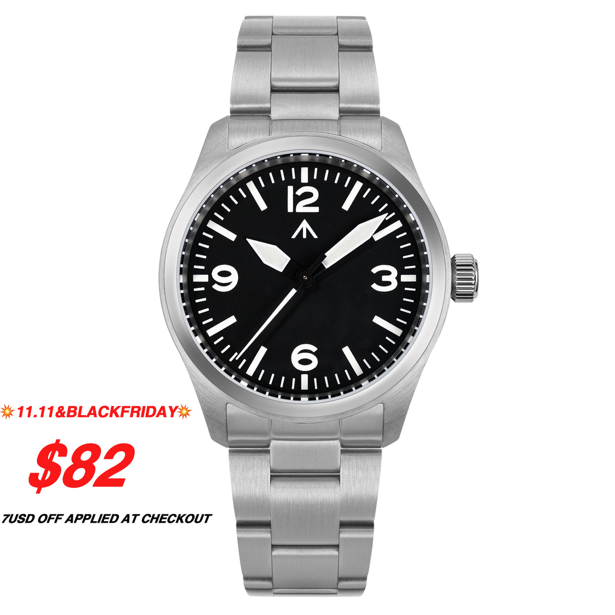 💥11.11&BlackFriday💥Militado 38mm Military Watch Vintage Field Watch 369 Dial ML08