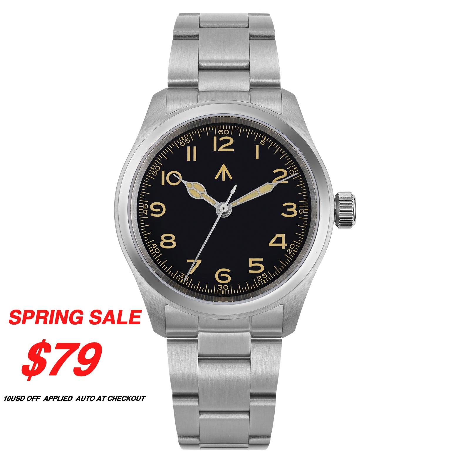 💥Spring Sale💥Militado 38mm VH31 Retro Field Watch ML08