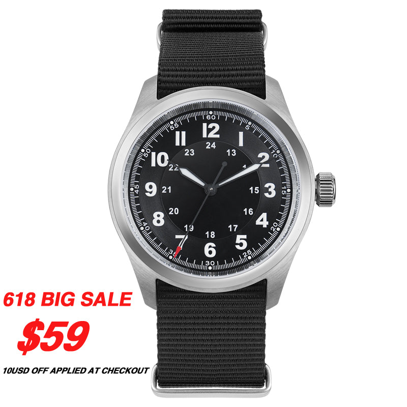 ★618 Big Sale★Militado 38mm Military Watch Vintage Field Watch ML08