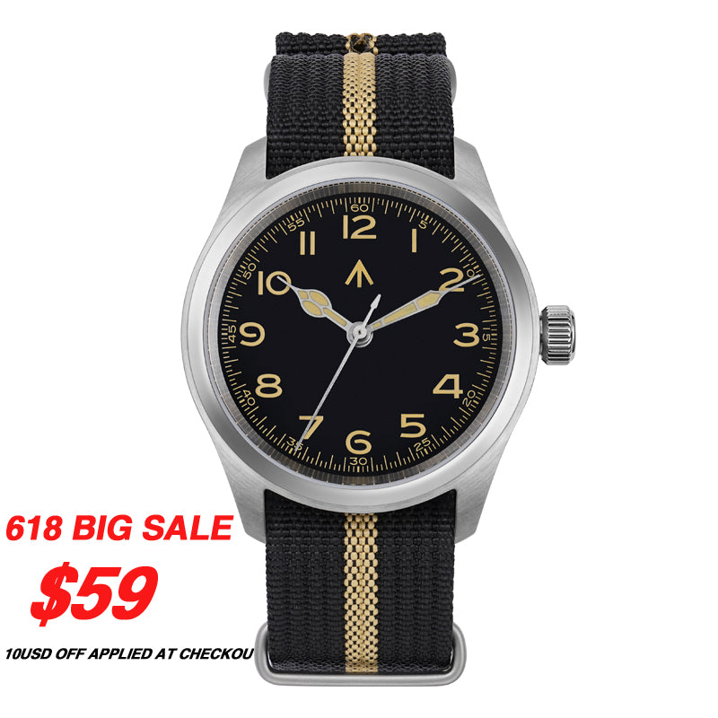 ★618 Big Sale★Militado 38mm Retro VH31 Military Watch ML08