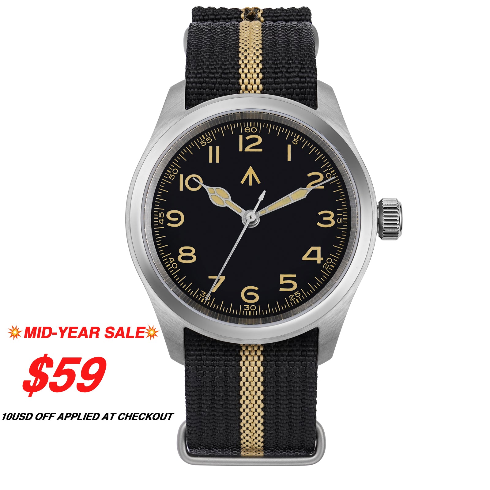 💥Mid-Year Sale💥Militado 38mm Retro VH31 Military Watch ML08