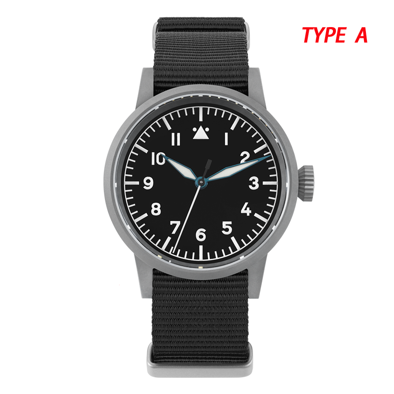 Militado 37mm Sapphire Crystal Retro Flieger Pilot Watch ML10