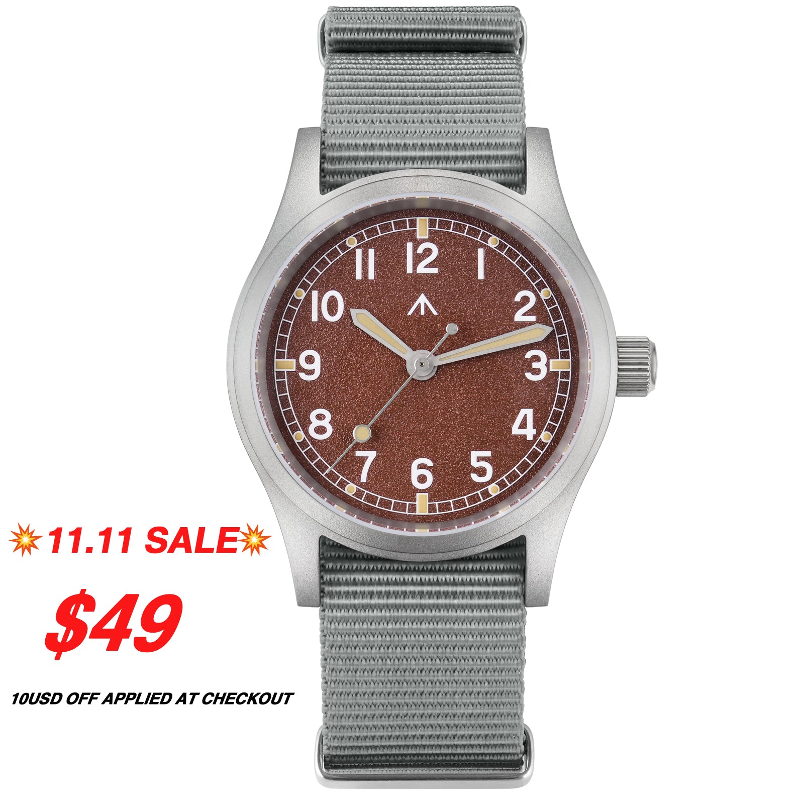 ★11.11 SALE★Militado 38mm Stainless Steel Military Watch ML12