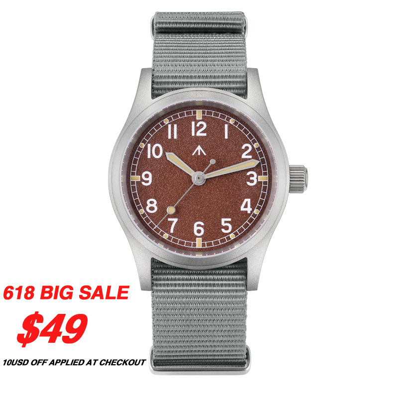 ★618 Big Sale★Militado 38mm Stainless Steel Military Watch ML12