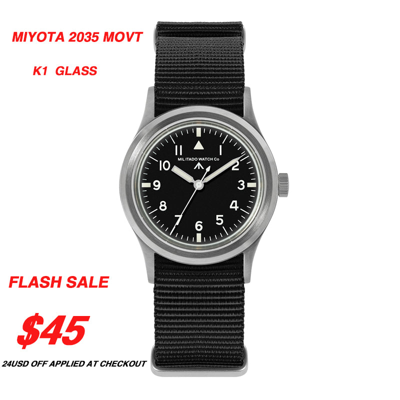 ★SuperOfertas ★Militado 38mm Reloj militar de campo con cristal de zafiro ML05