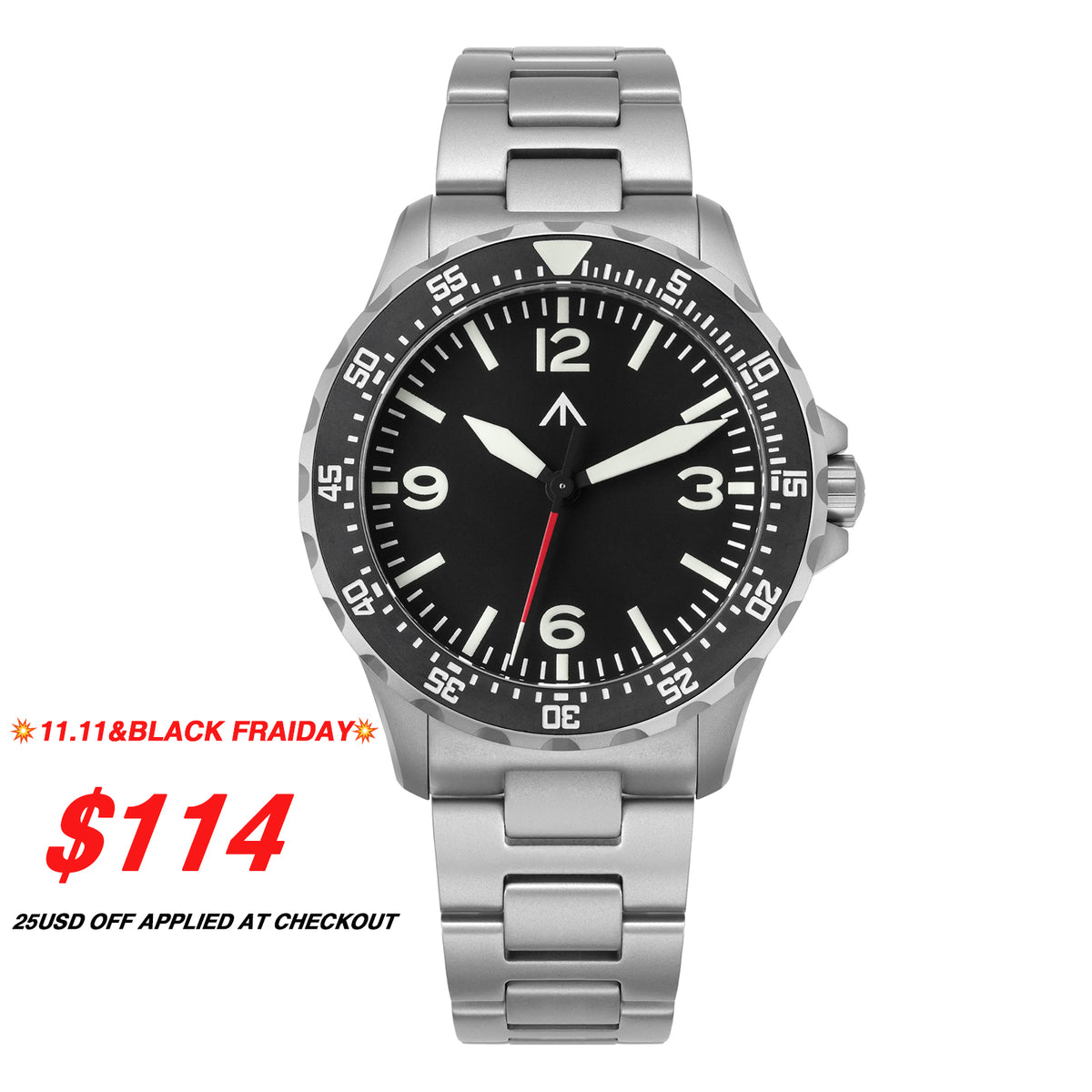 Militado 39mm Dive Watch Sapphire Crystal Military Watch ML16