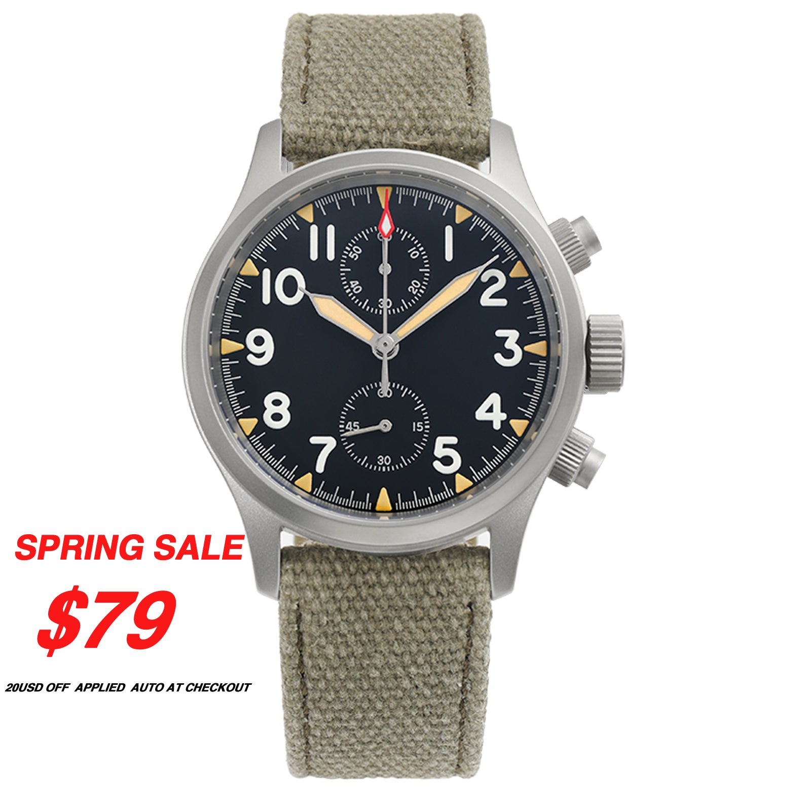 💥Spring Sale💥Militado Retro VK61 Quartz Chronograph Watch ML1868