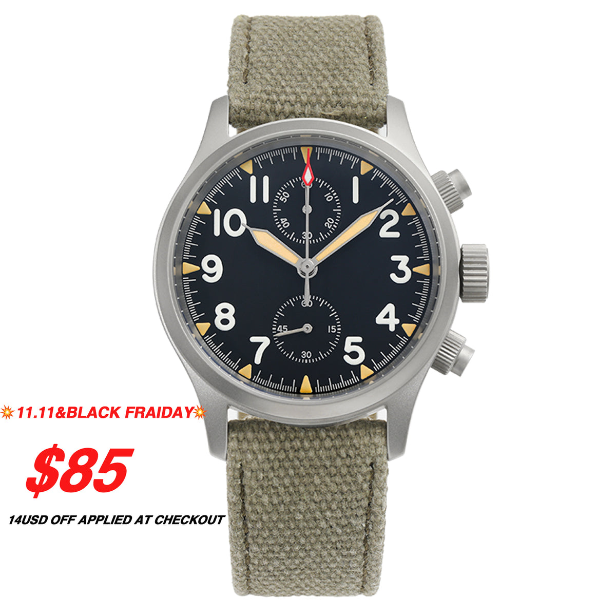 💥11.11&BlackFriday💥Militado Retro VK61 Quartz Chronograph Watch ML1868