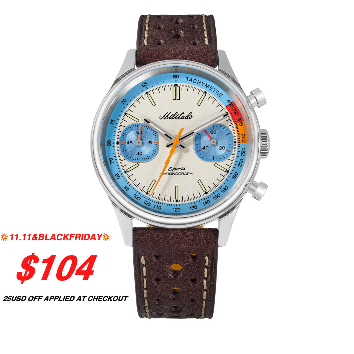💥11.11&BlackFriday💥Militado Miyota 6S21 Chronograph Watch 40mm Men Watch ML23