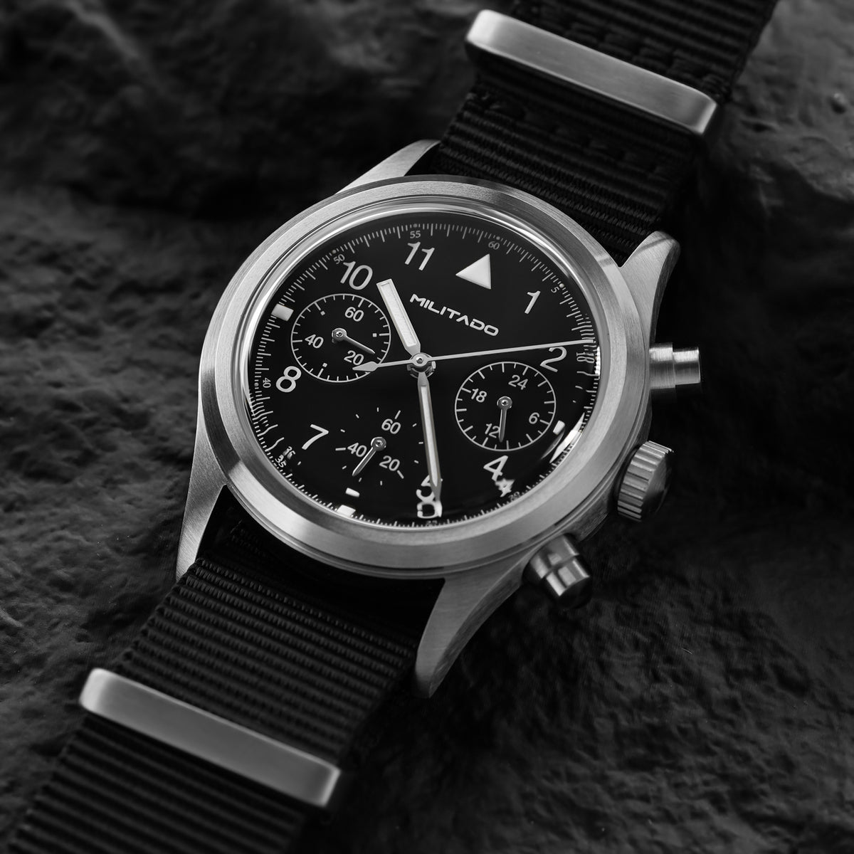 💥New Arrival💥Militado 36.5mm Chronograph Watch VK63 Vintage Military Watch ML26