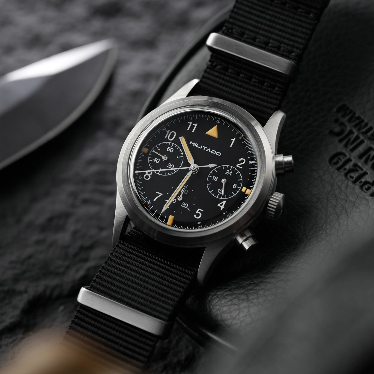 💥New Arrival💥Militado 36.5mm Chronograph Watch VK63 Vintage Military Watch ML26