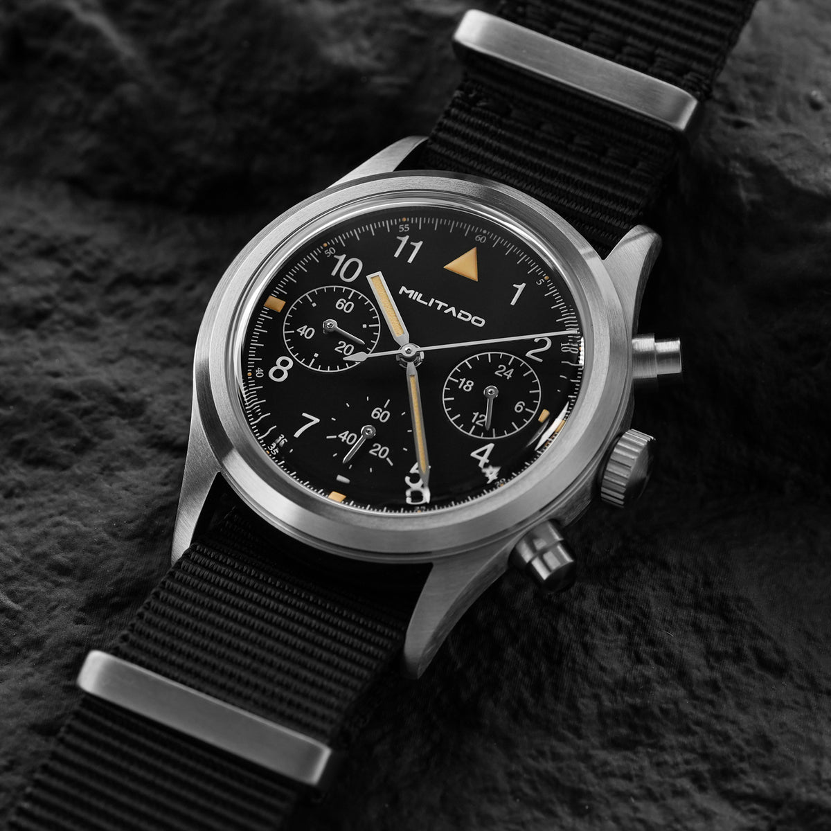 💥New Arrival💥Militado 36.5mm Chronograph Watch VK63 Vintage Military Watch ML26