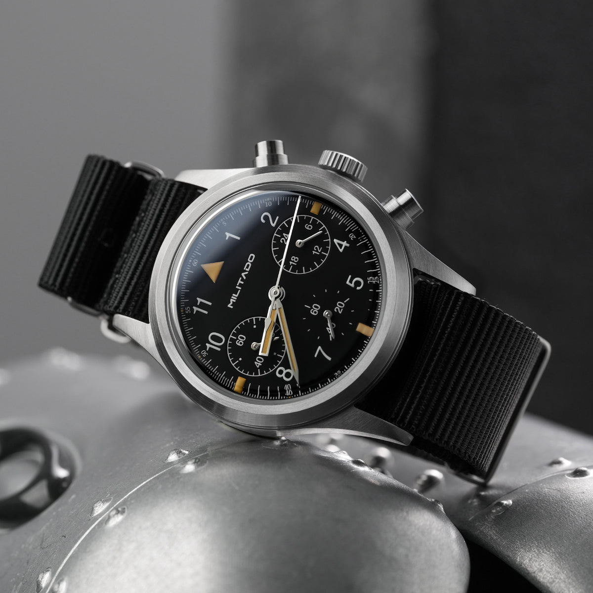 💥New Arrival💥Militado 36.5mm Chronograph Watch VK63 Vintage Military Watch ML26