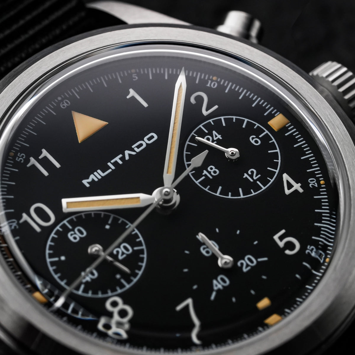 💥New Arrival💥Militado 36.5mm Chronograph Watch VK63 Vintage Military Watch ML26