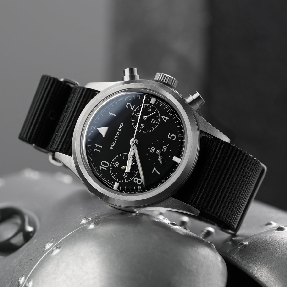 💥New Arrival💥Militado 36.5mm Chronograph Watch VK63 Vintage Military Watch ML26