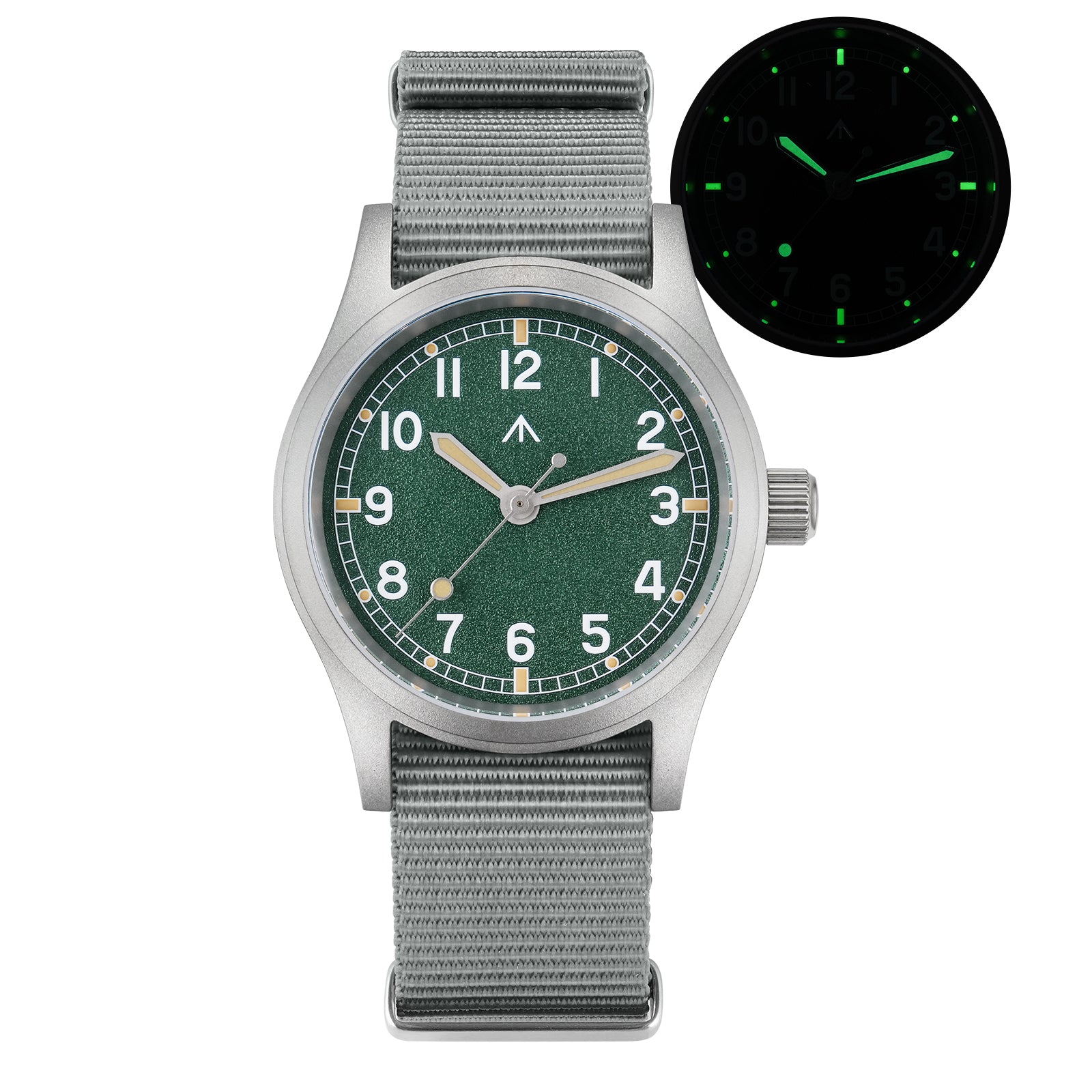 Militado Retro Military Watch 38mm Stainless Steel Watch ML12 Green Dial