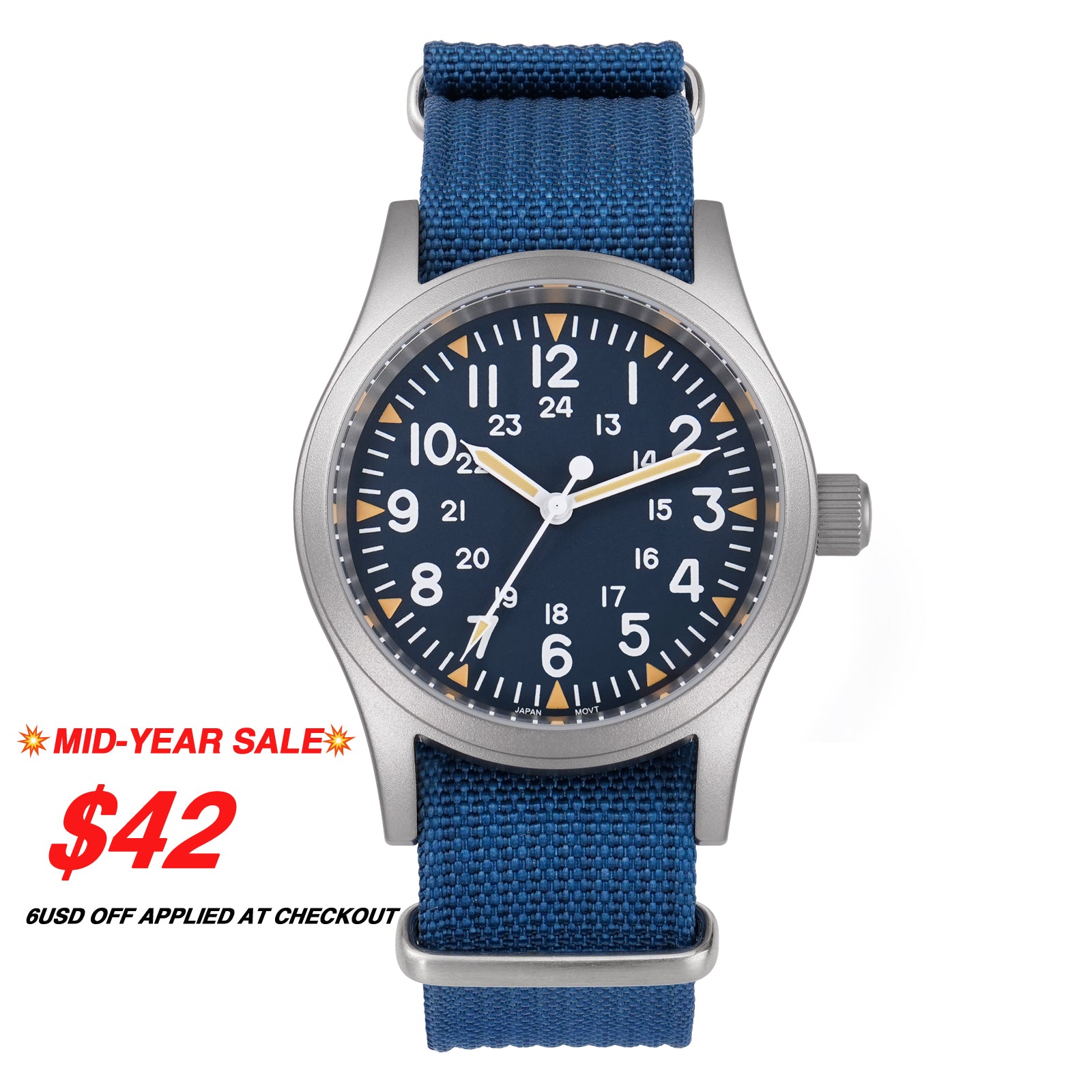 ★SuperOfertas ★Militado 38mm Reloj militar de campo con cristal de zafiro ML05