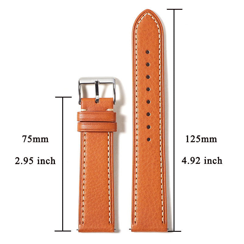 Italian vegetable tanned leather strap quick release watch strap 18 20 22mm