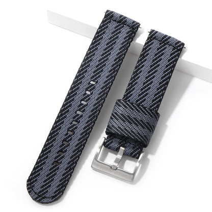 Leather Nylon Canvas Strap Watchband 20mm 22mm