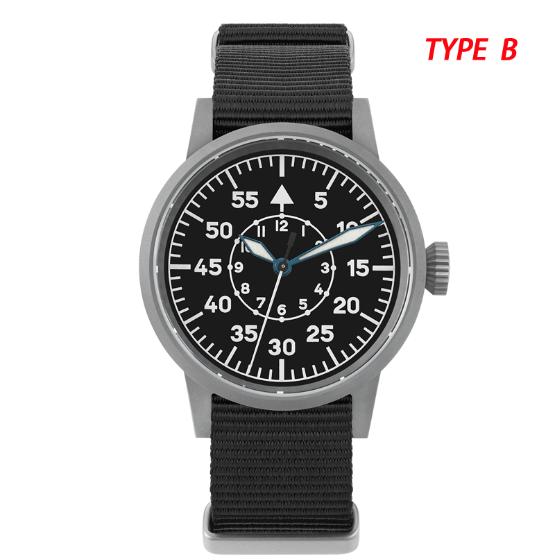 Militado 37mm Sapphire Crystal Retro Flieger Pilot Watch ML10