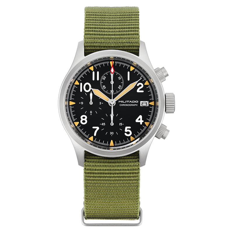 Militado 39mm Chronograph Watch Retro Field Watch