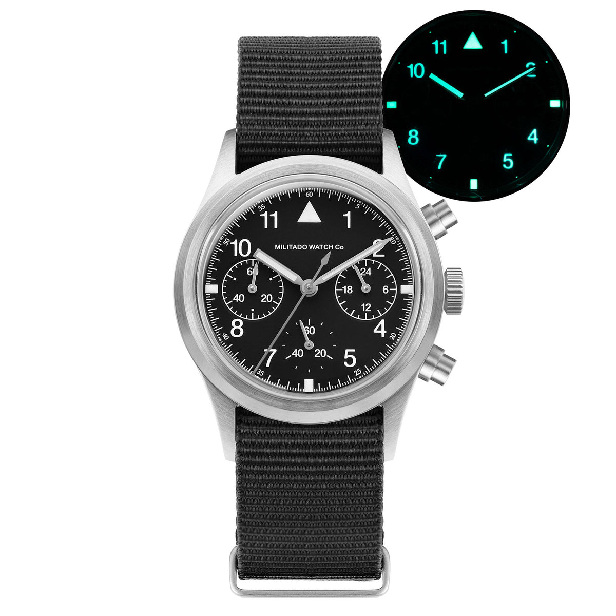 💥New Arrival💥Militado 36.5mm Chronograph Watch VK63 Vintage Military Watch ML26