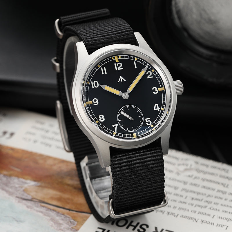 ★Black Friday★Militado 36mm D12 Quartz Field Watch - Pencil Hands