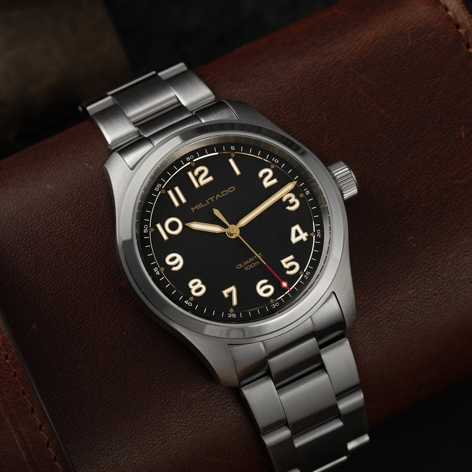 💥Mid-Year Sale💥Militado 38mm Military Watch Vintage Field Watch 369 Dial ML08