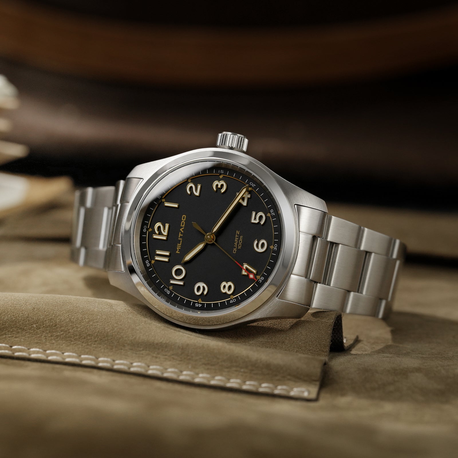 💥Mid-Year Sale💥Militado 38mm Military Watch Vintage Field Watch 369 Dial ML08